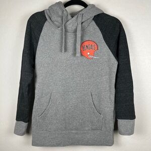 NFL Pro Line Bengals Football Helmet‎ Pullover Hoodie Gray Black Size M Soft